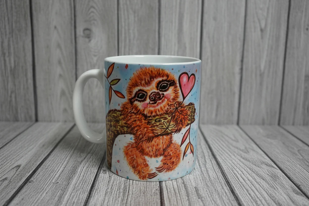 Sloth With Heart Ceramic Mug