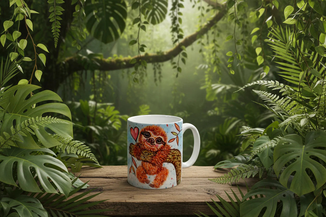 Sloth With Heart Ceramic Mug