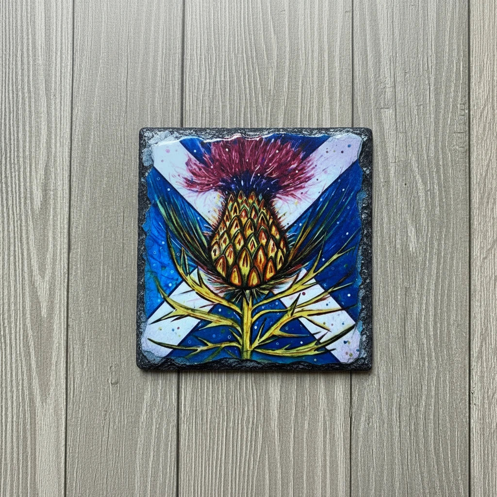 Saltire Thistle Coaster