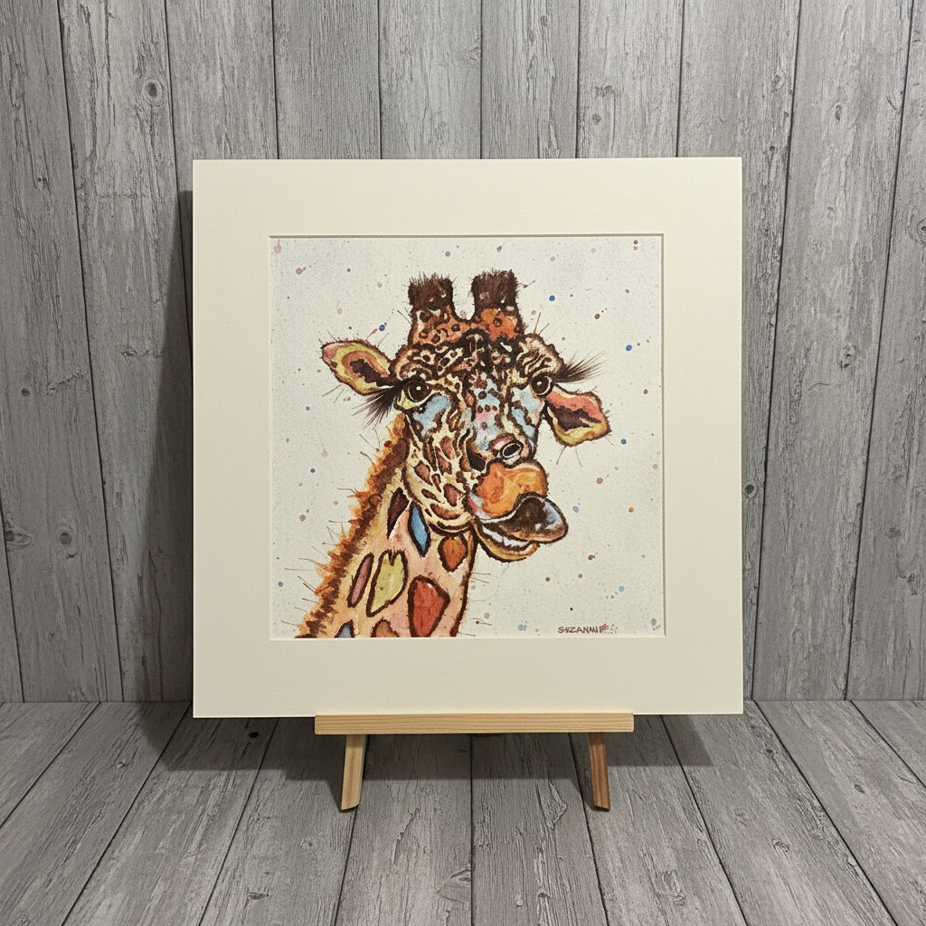 Quirky Giraffe Original Watercolour Painting