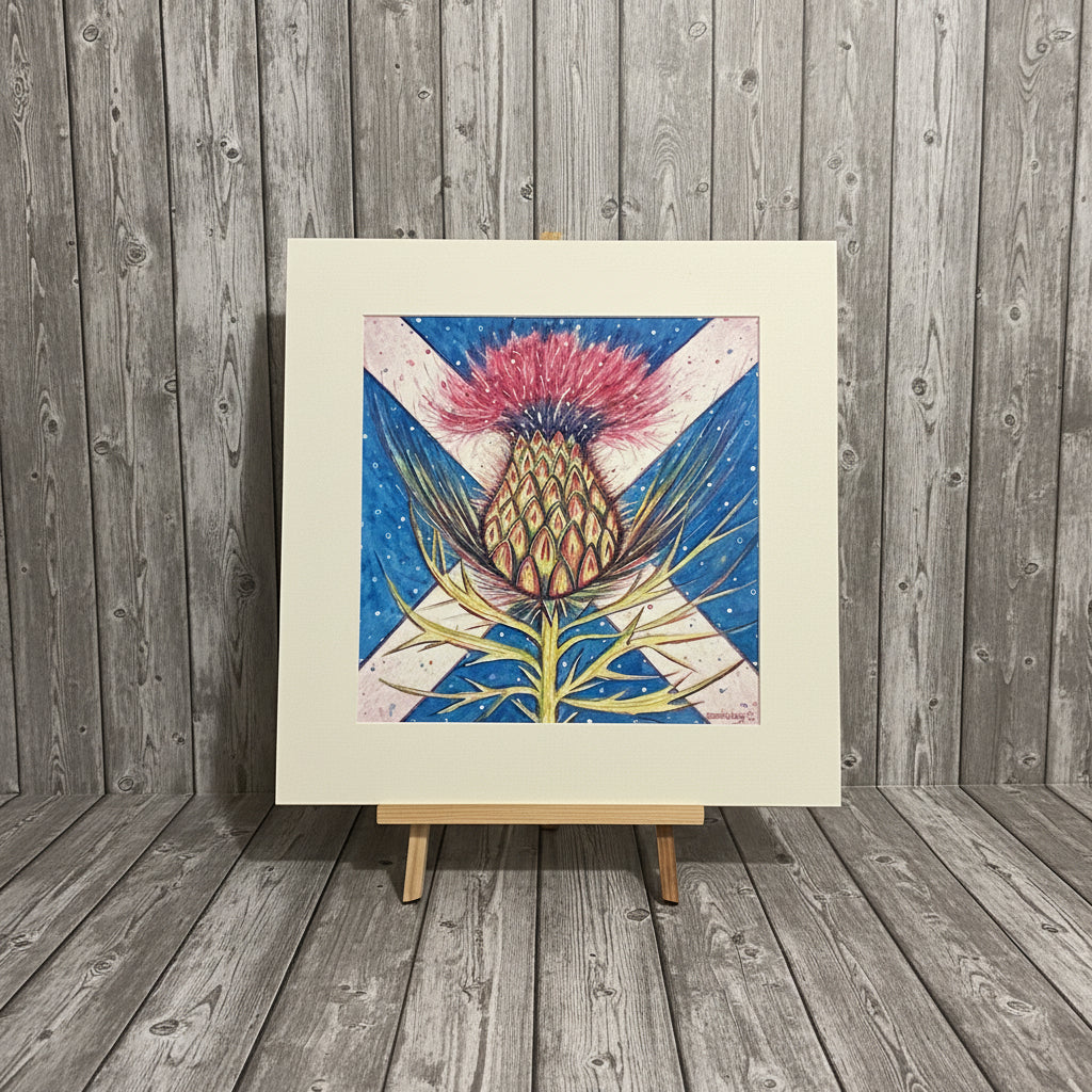 Saltire Thistle Original Watercolour Painting
