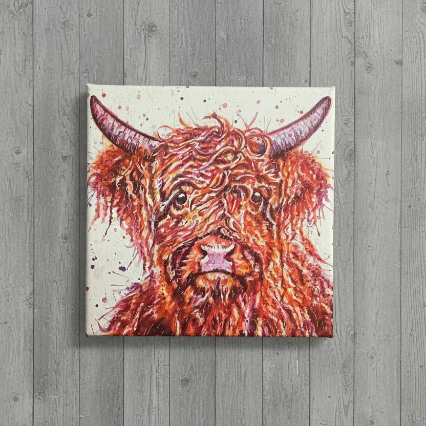 Purple Cow Mini Canvas