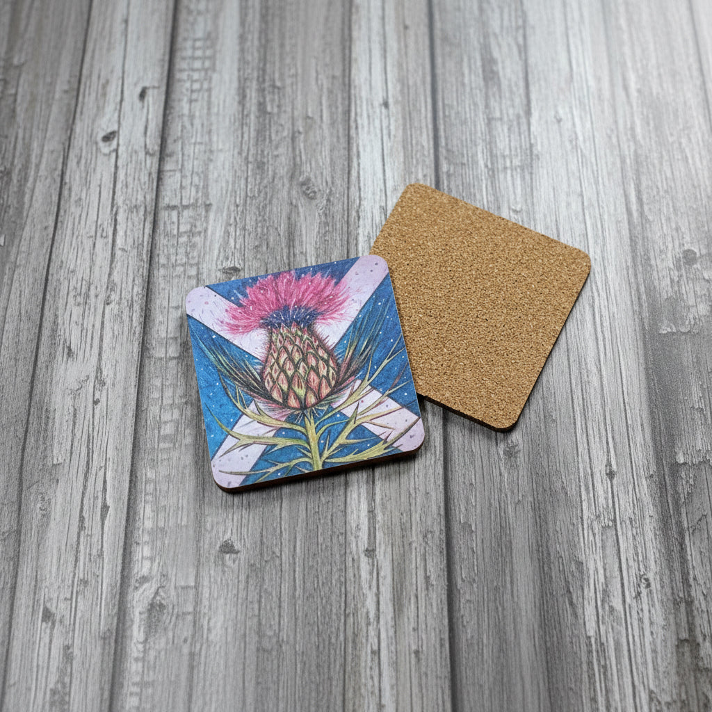 Saltire Thistle Coaster