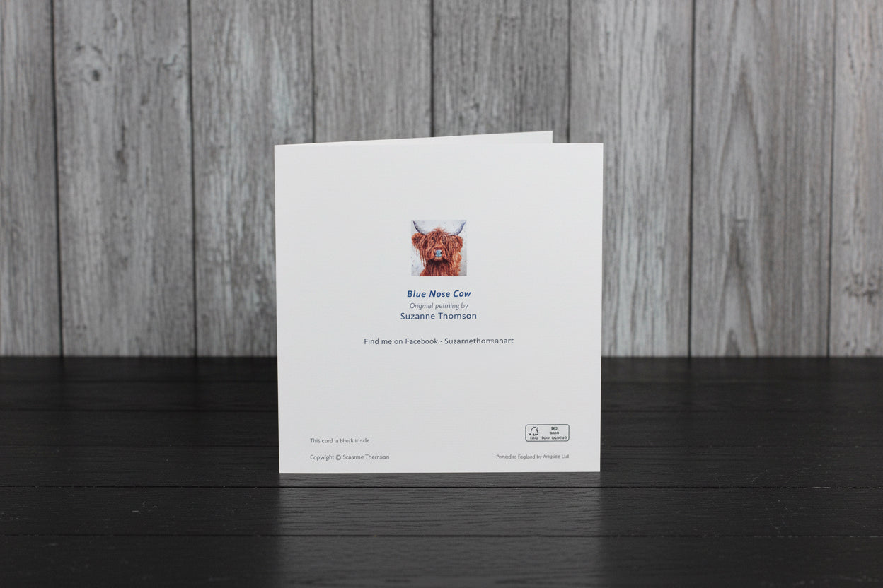 Blue Nose Cow Greeting Card