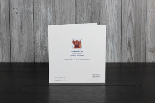 Blue Nose Cow Greeting Card