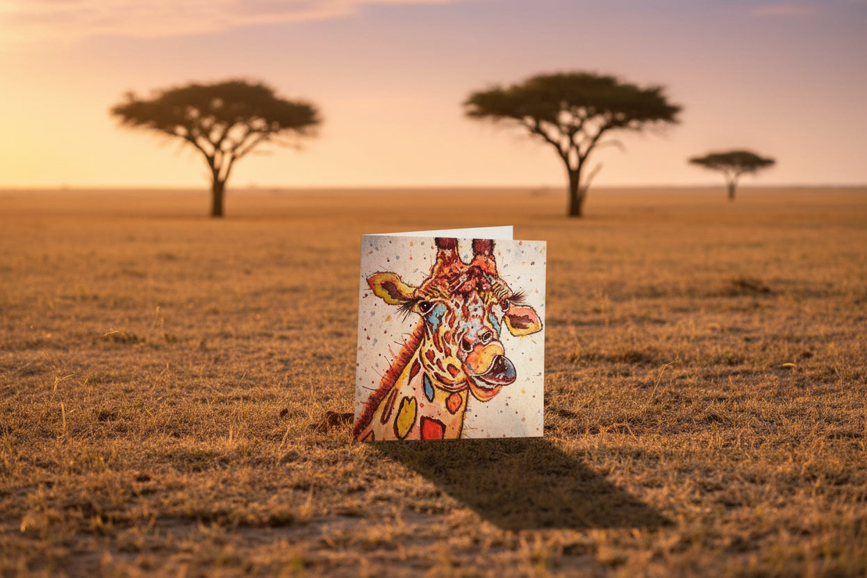 Quirky Giraffe Greeting Card