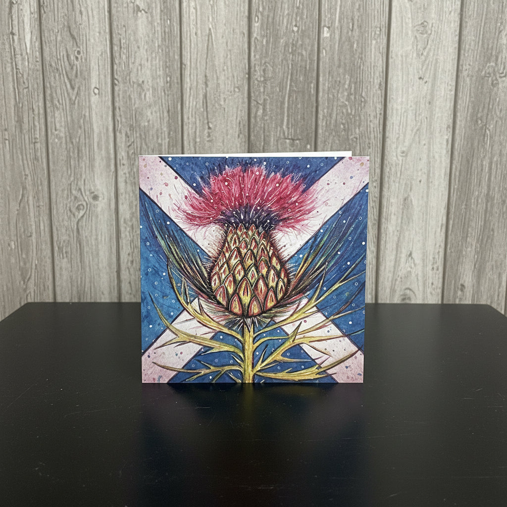 Saltire Thistle Greeting Card