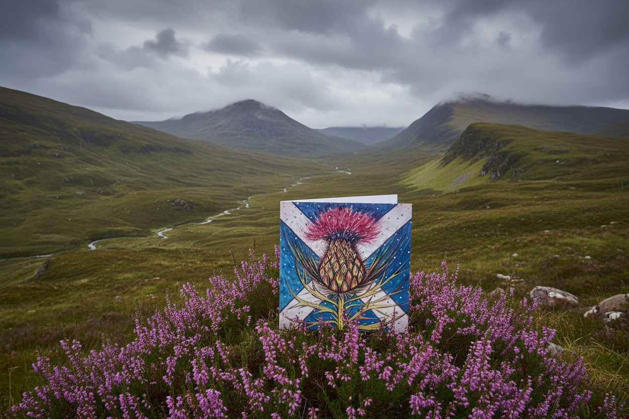 Saltire Thistle Greeting Card