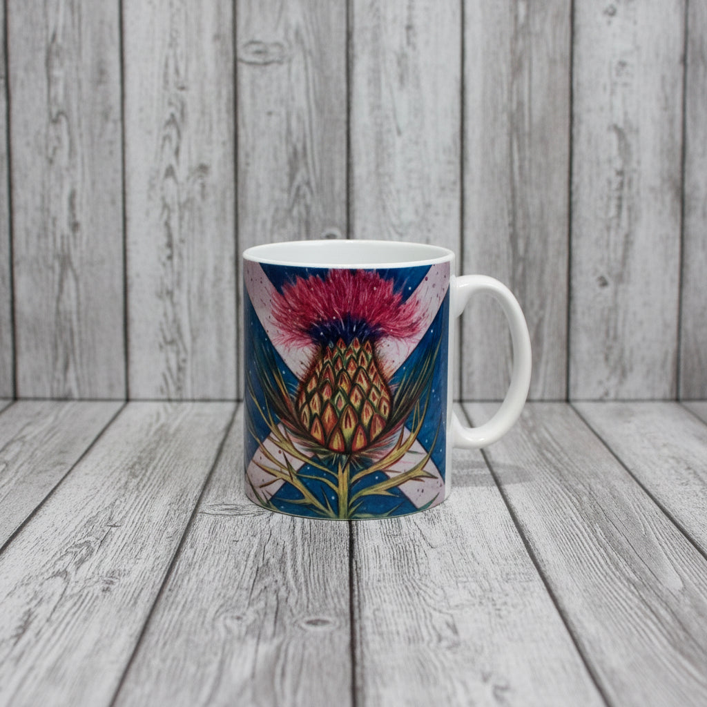Saltire Thistles Ceramic Mug