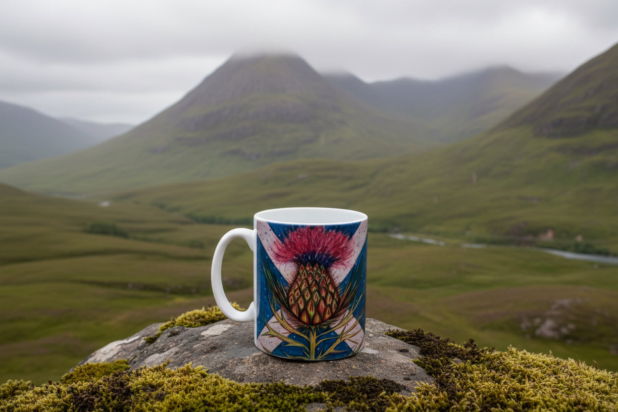 Saltire Thistles Ceramic Mug