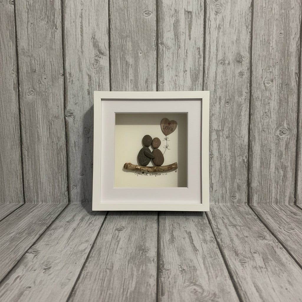 Framed Special Couple Pebble Art
