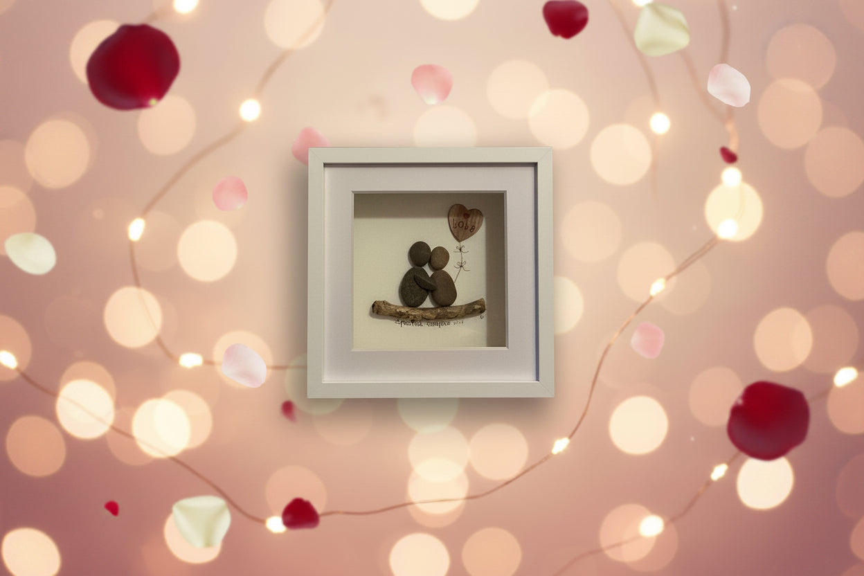 Framed Special Couple Pebble Art