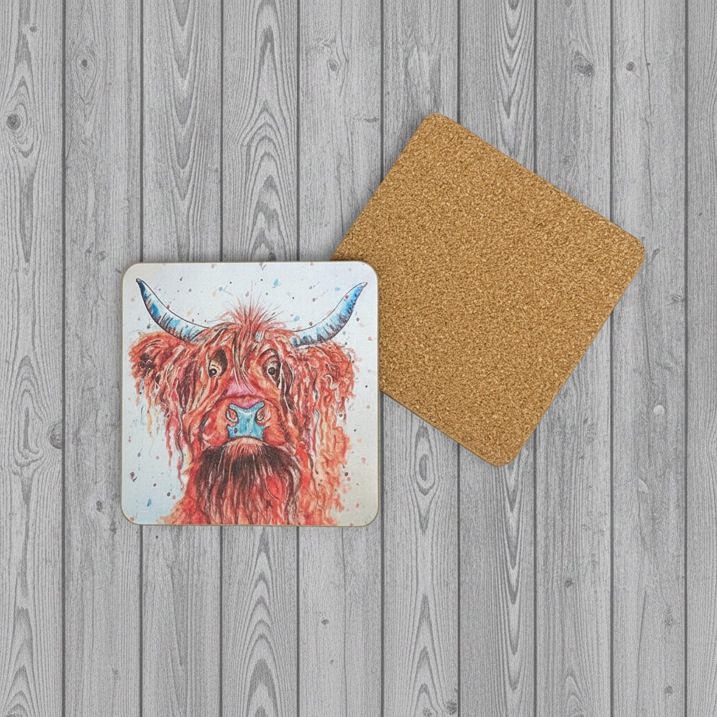 Blue Nose Cow Coaster