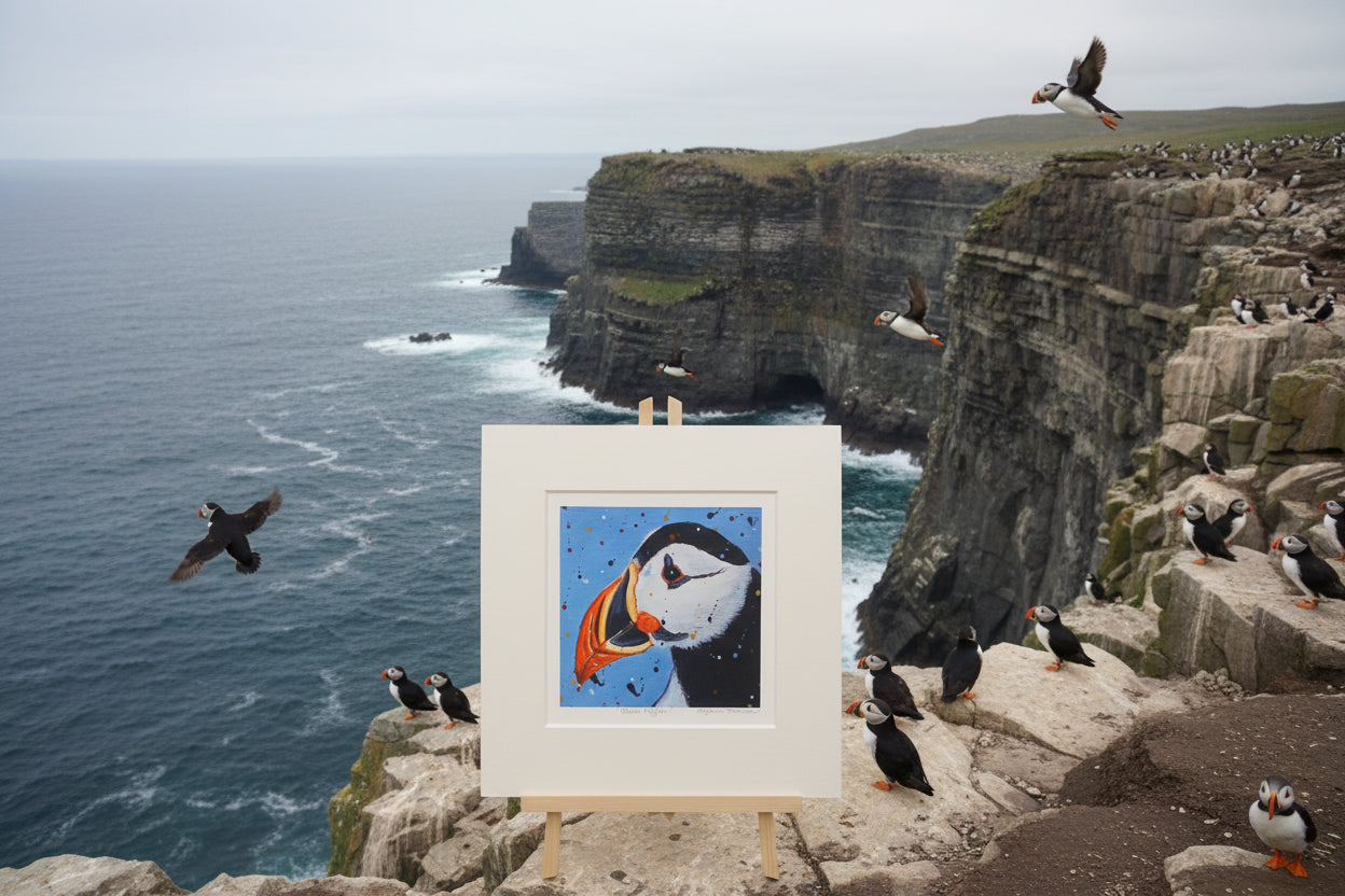 Blue Puffin Artwork Print
