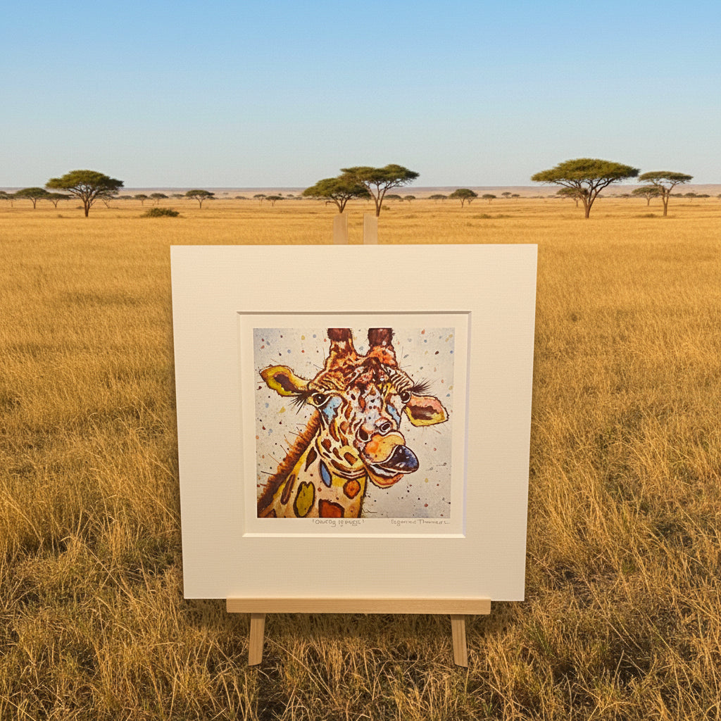 Quirky Giraffe Artwork Print