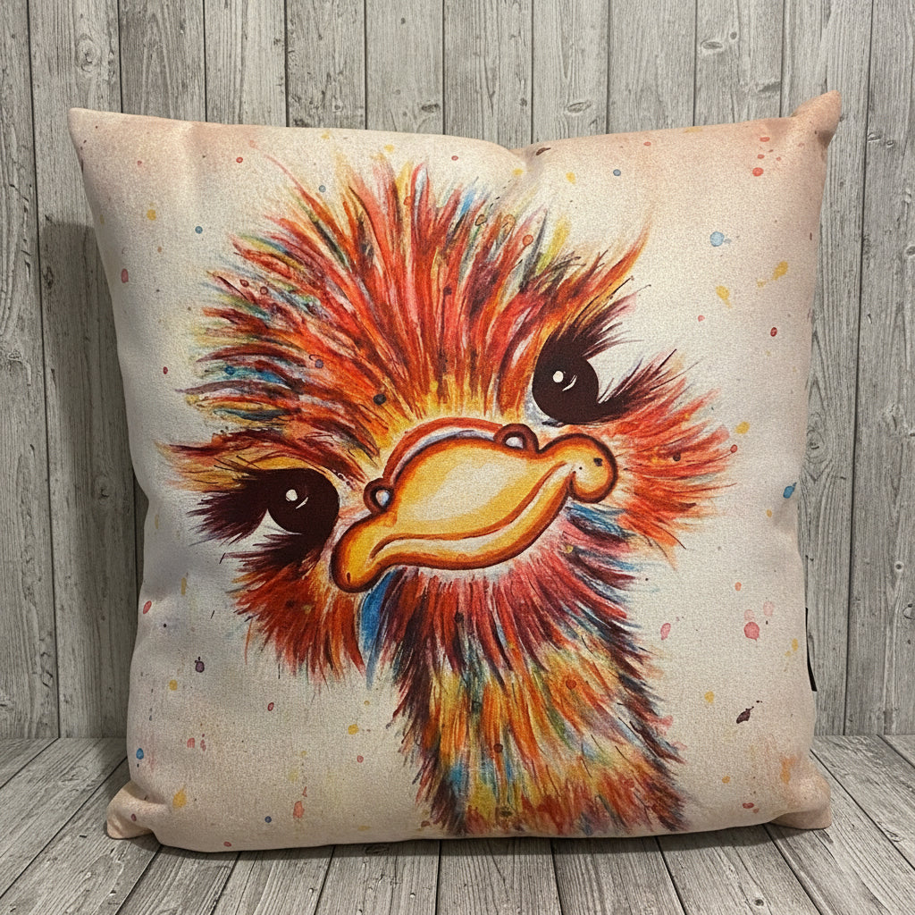 Rainbow Ostrich Cushion