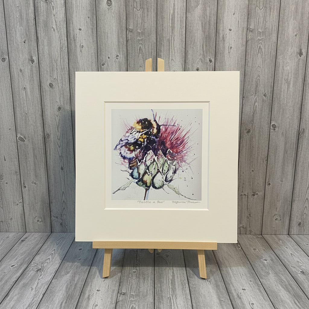 Thistles And Bee Artwork Print