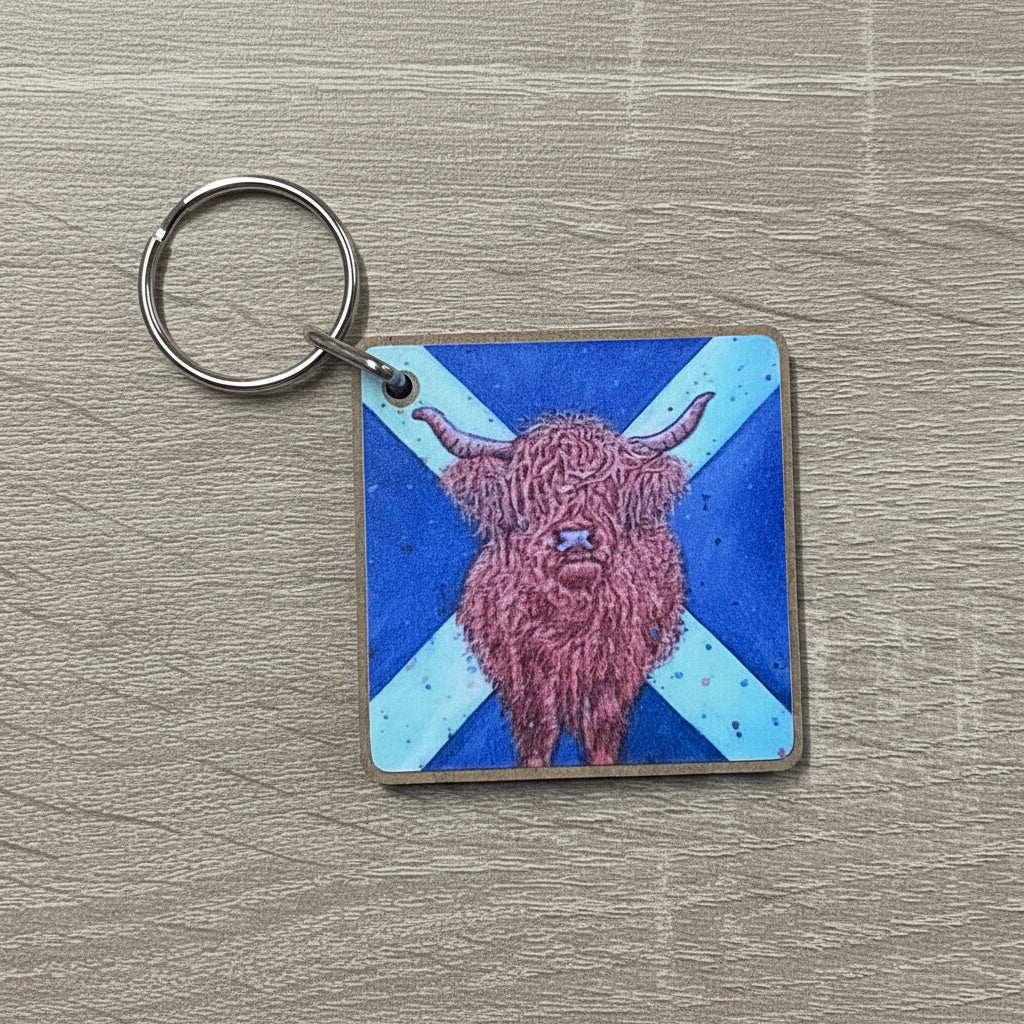 Saltire Cow Keyring