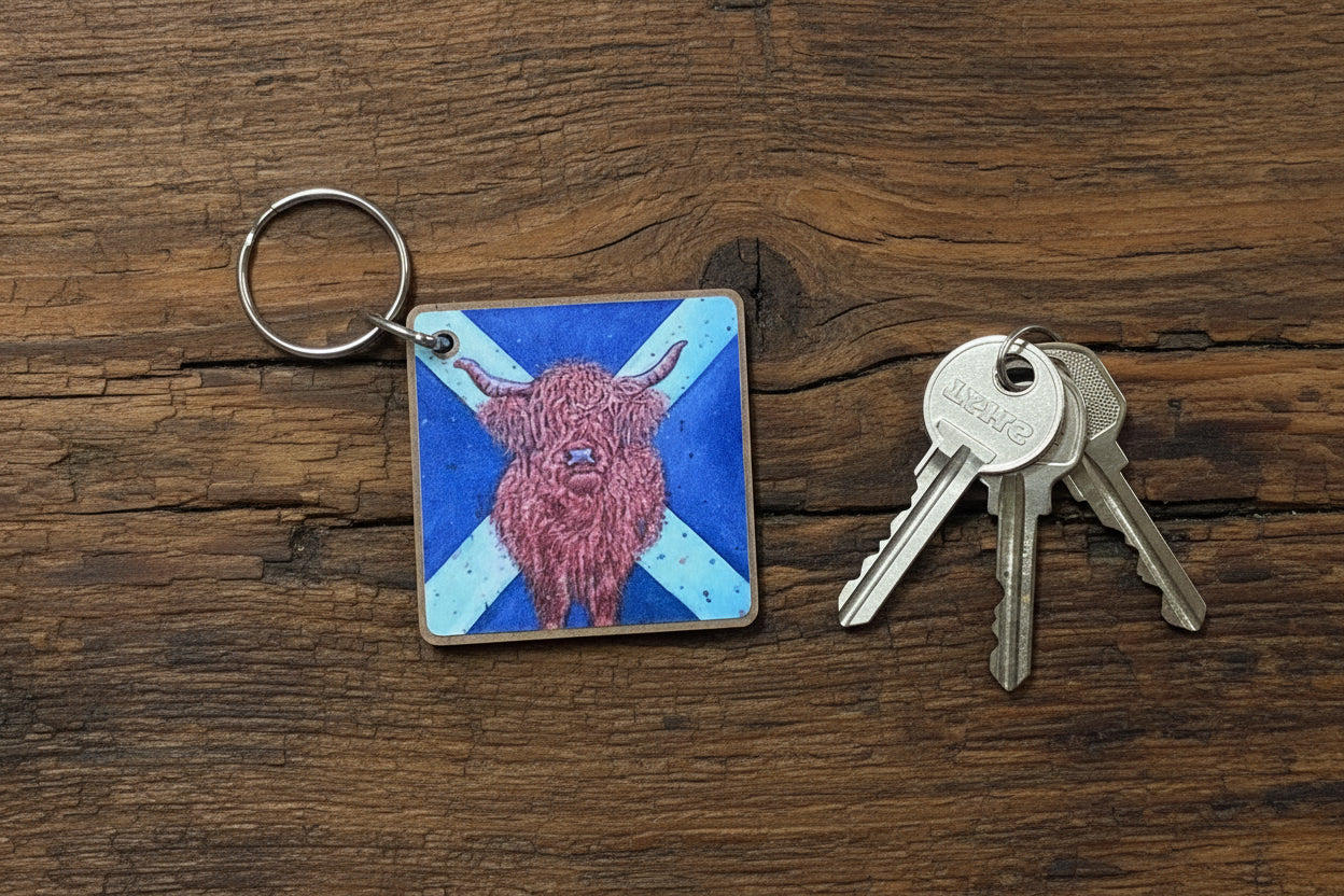 Saltire Cow Keyring