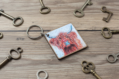 Blue Nose Cow Keyring