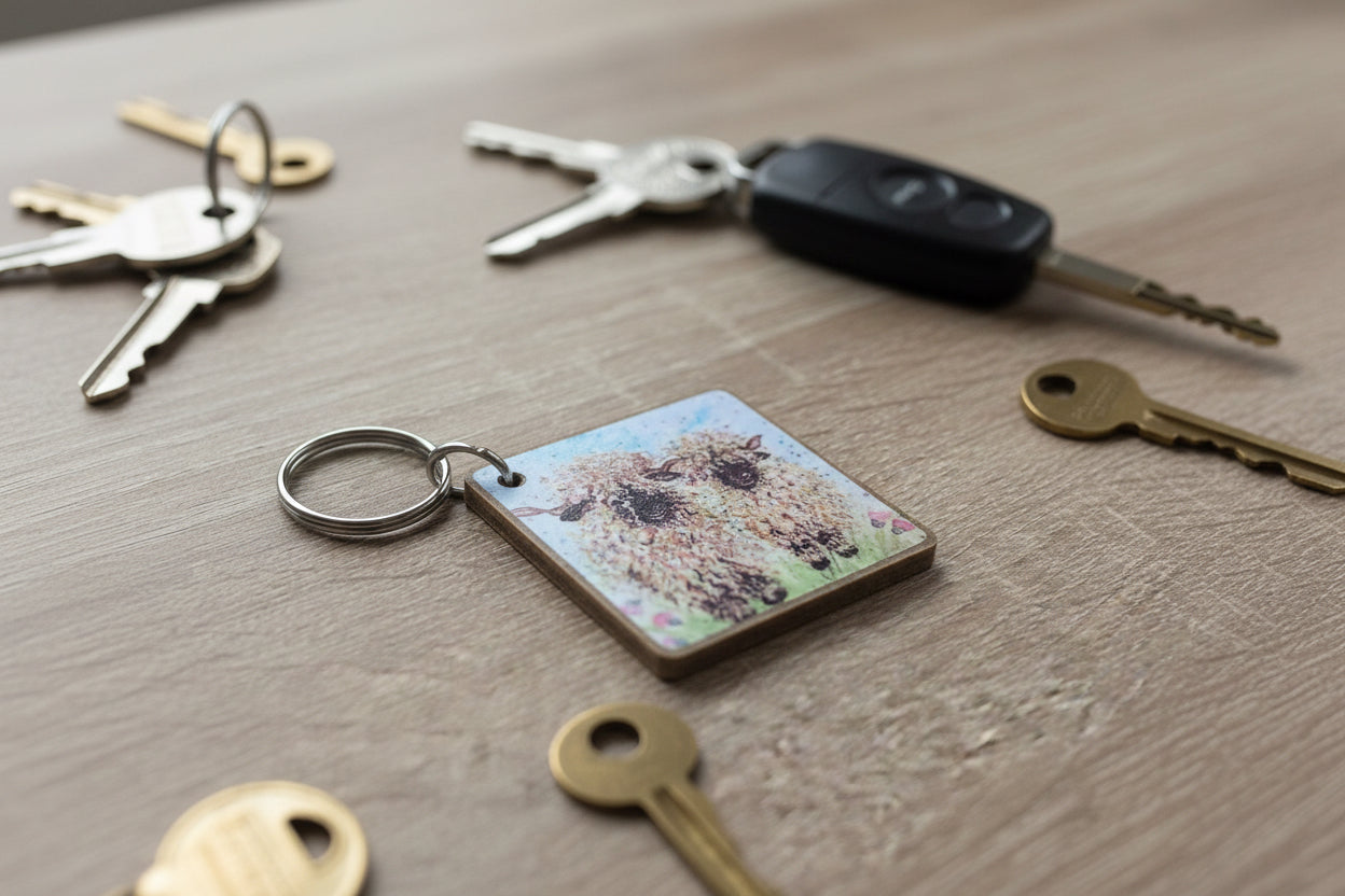 Two Sheep Keyring