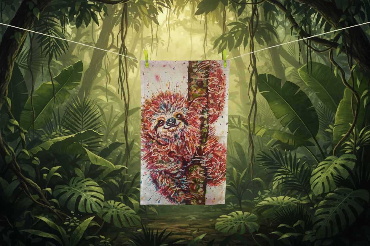 Rainbow Sloth Tea Towel