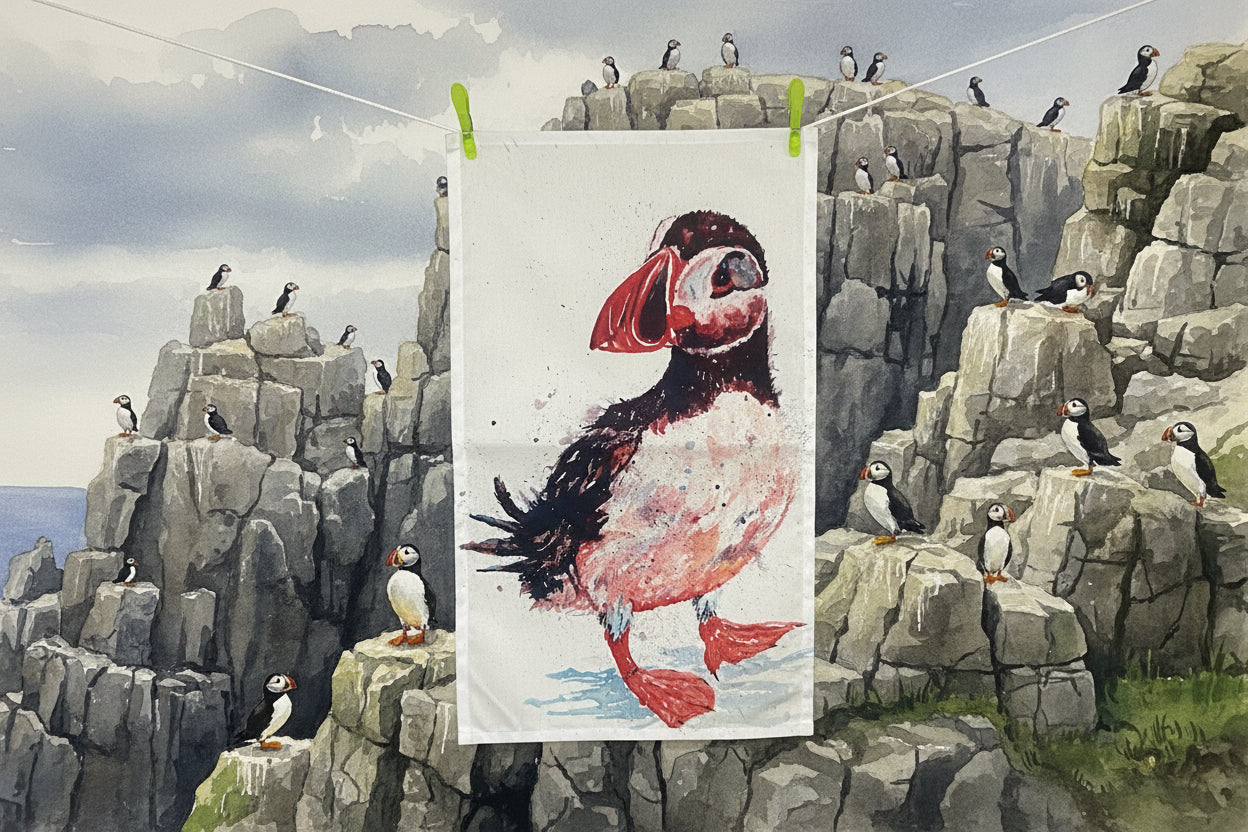 Puffin Tea Towel