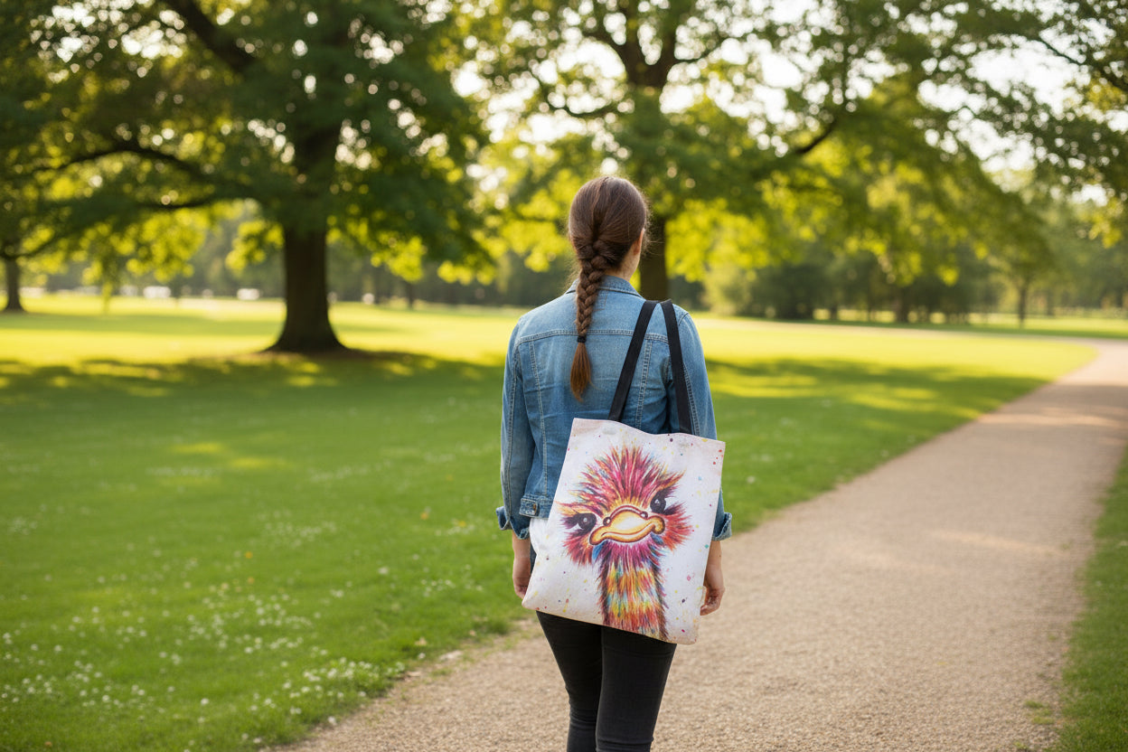 Rainbow Ostrich Tote Bag
