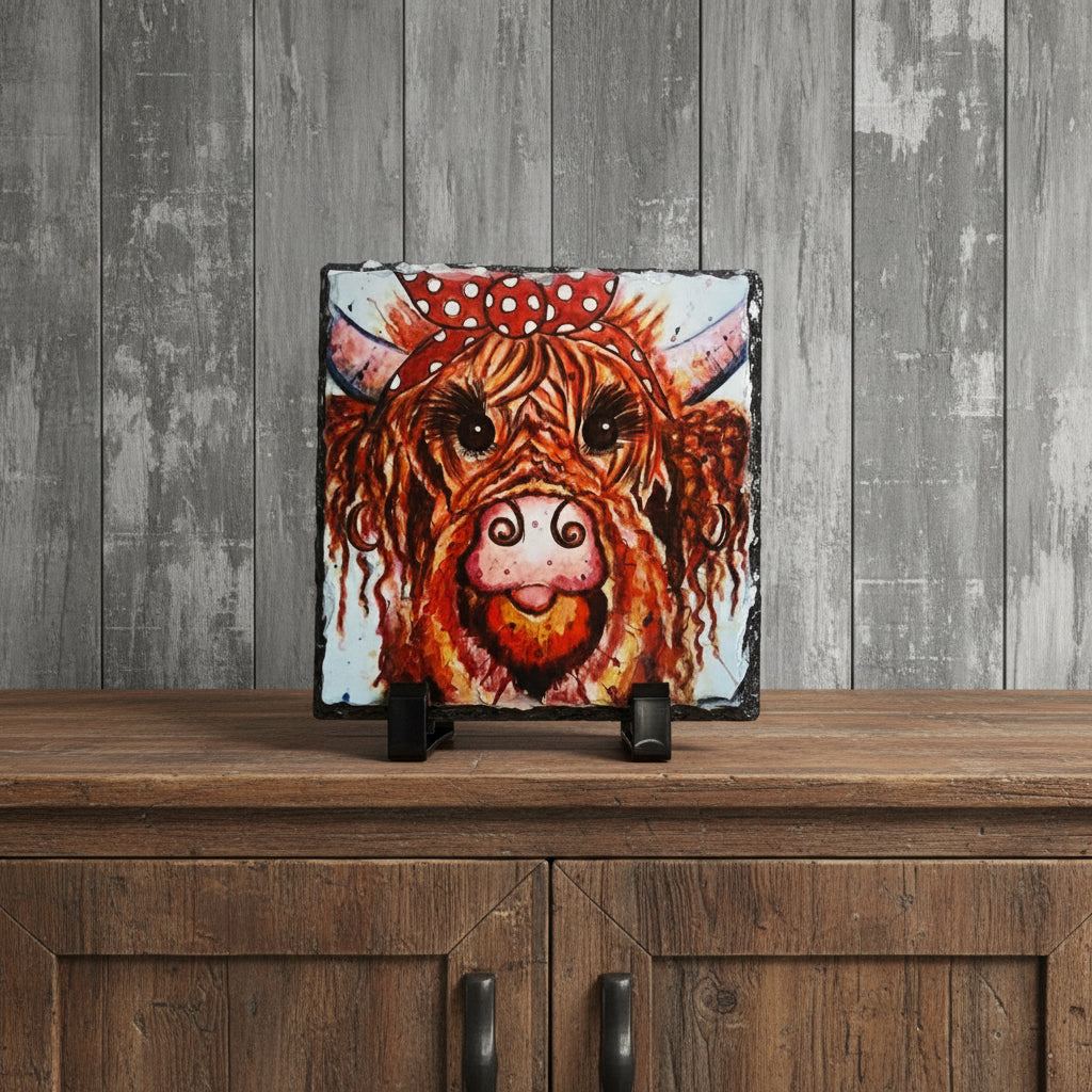 Sassy Cow Slate Picture