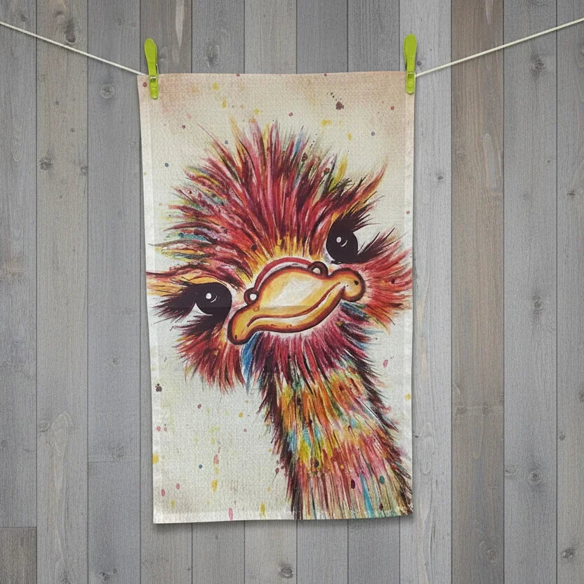 Ostrich Tea Towel